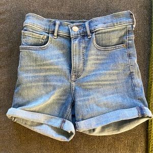 Express high rise jean shorts. Medium wash.